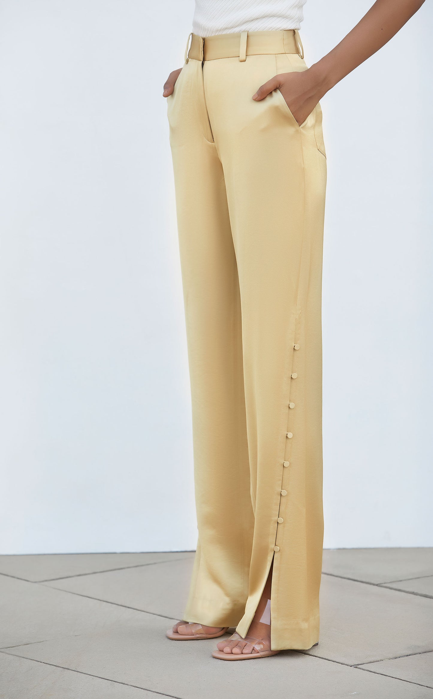 Satin Slit Trousers